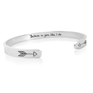 Inspirational Bracelets - Believe in You Like I Do -STEEL SILVER Graduation Gift